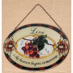 Painted Stained Glass Live Like Heaven Begins Tomorrow Ready‎ to hang